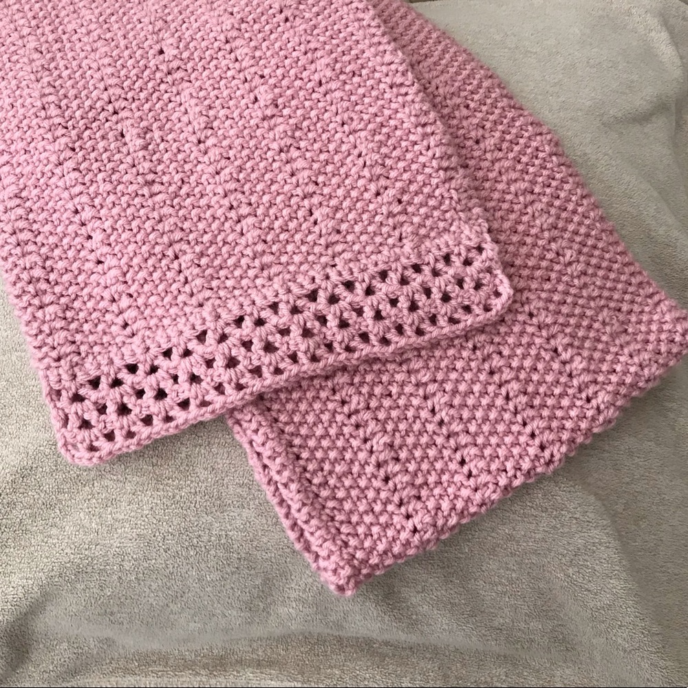 Handmade Pink Knit Scarf: Breast Cancer Awareness